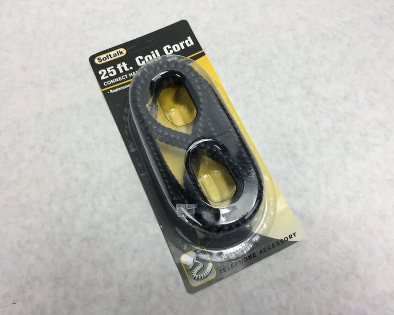 Soft Talk 25' Replacement Handset Coil Cord Black 42261