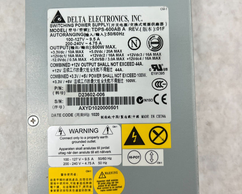 Delta Electronics TDPS-600AB A Switching Power Supply