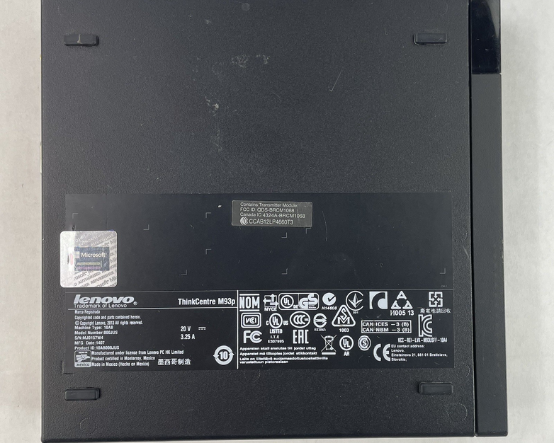Lenovo ThinkCentre M93p Micro i7-4785T 2.20 GHz 8 GB RAM No SSD/OS/AC