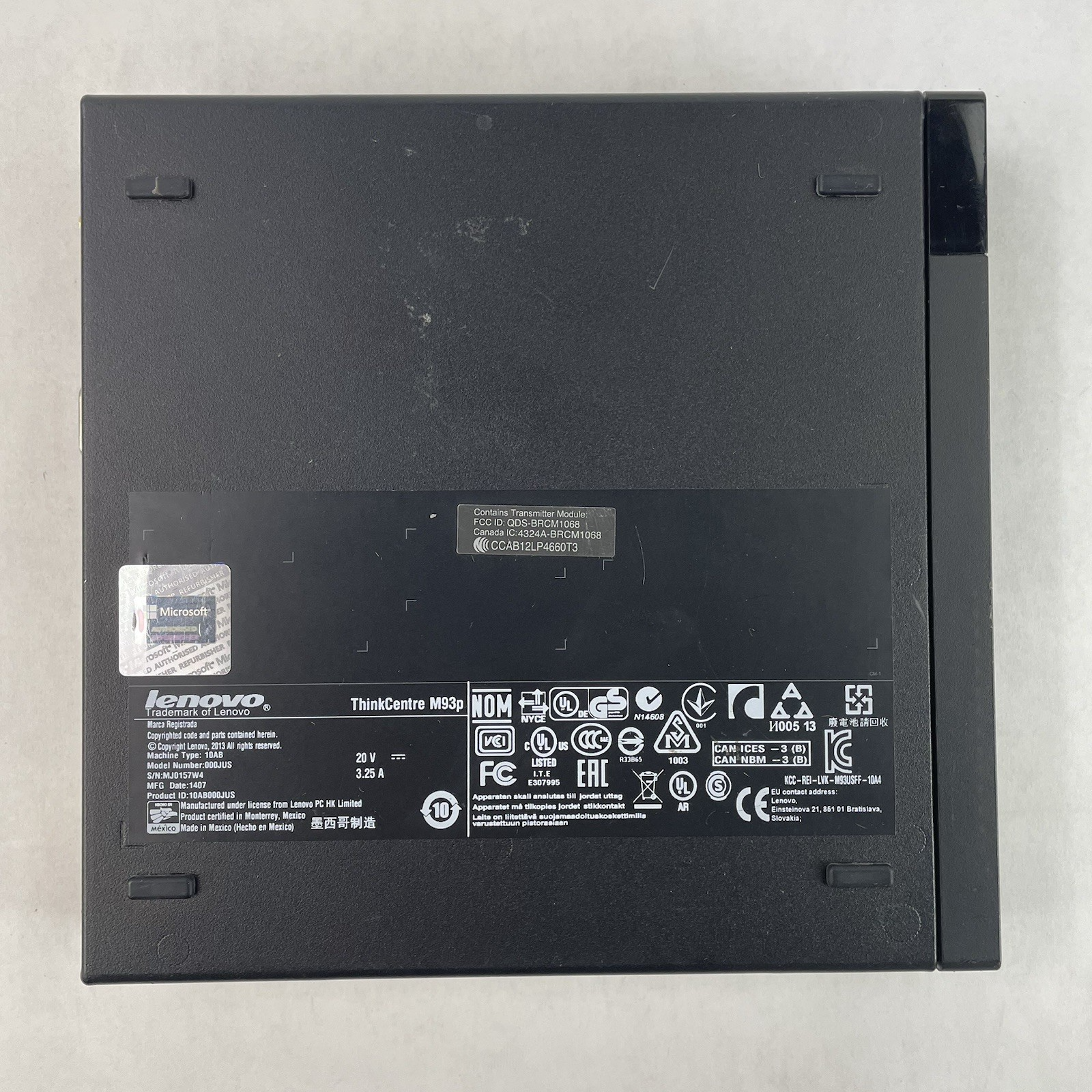 Lenovo ThinkCentre M93p Micro i7-4785T 2.20 GHz 8 GB RAM No SSD/OS/AC10