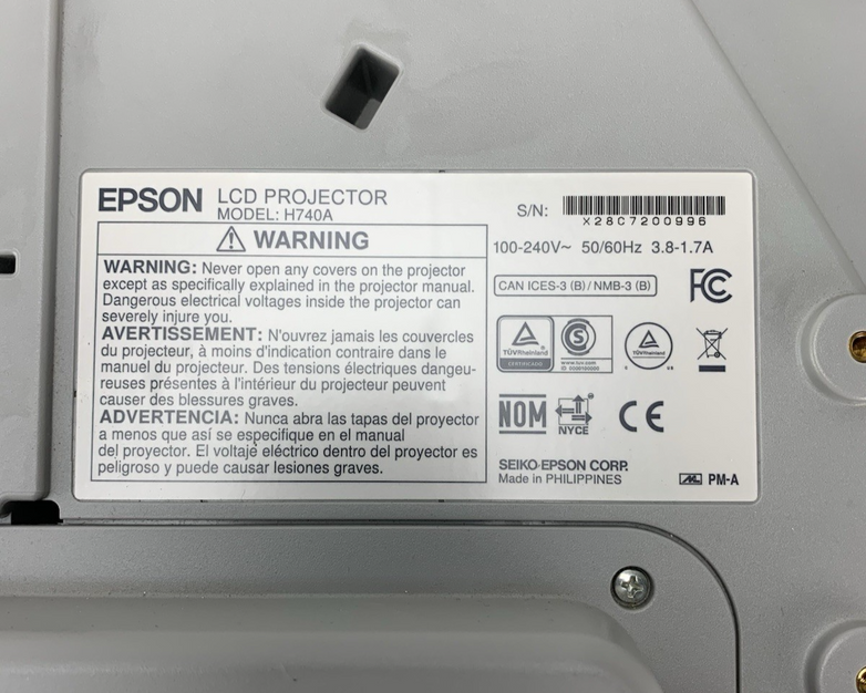 Epson PowerLite 695Wi H740A LCD Lamp Projector 1258 Lamp Hours - No Remote