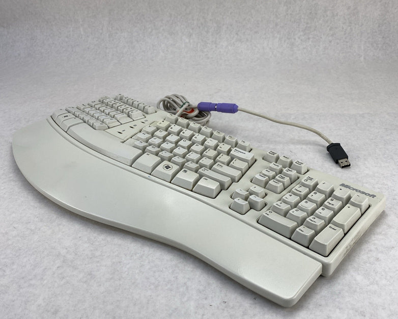 Microsoft X08-73009-01 Ergonomic Wired Keyboard w/ USB Adapter - Tested