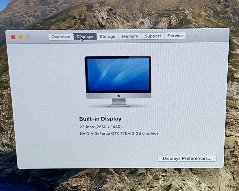 Apple A1419 iMac 2013 27" 3.5 GHz Core i7 8GB RAM 1TB HDD macOS 10.15.7