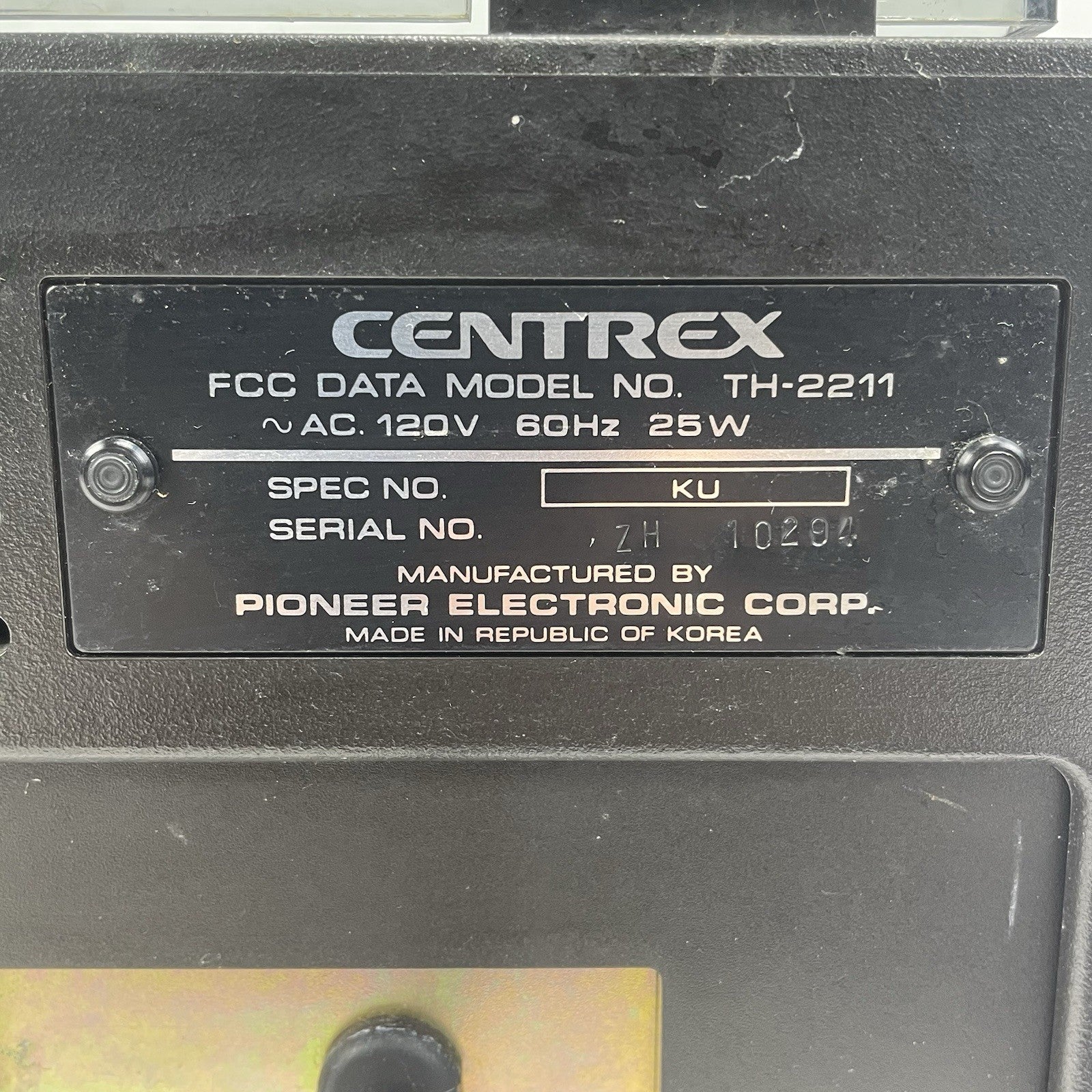 Pioneer Centrex TH-2211 8 Track Player Turntable AM FM Stereo System For Parts