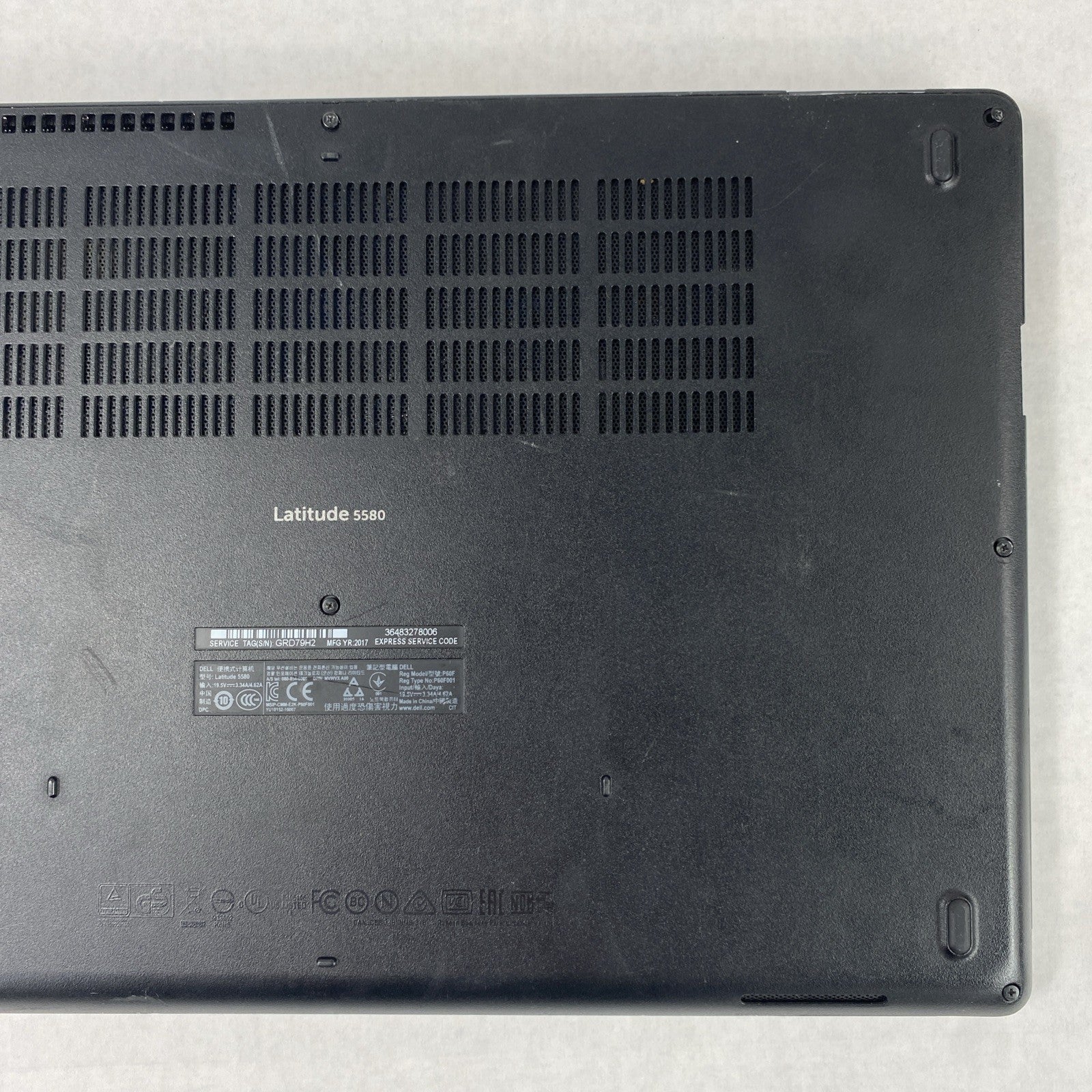 Dell Latitude 5580 Core i5-7300U 2.60 GHz 8 GB RAM 15.6" No Battery No HDD No OS