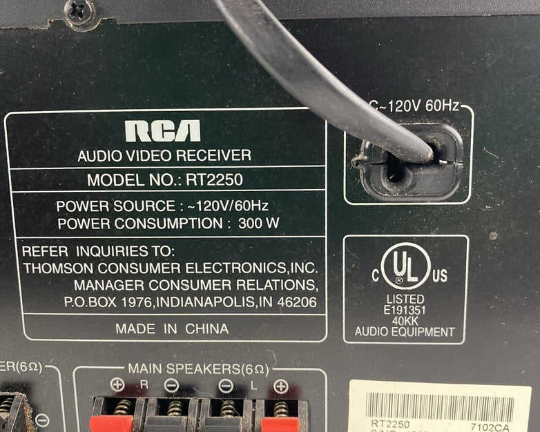 RCA RT2250 Home Theater 300W 5.1 Surround Sound Stereo Receiver