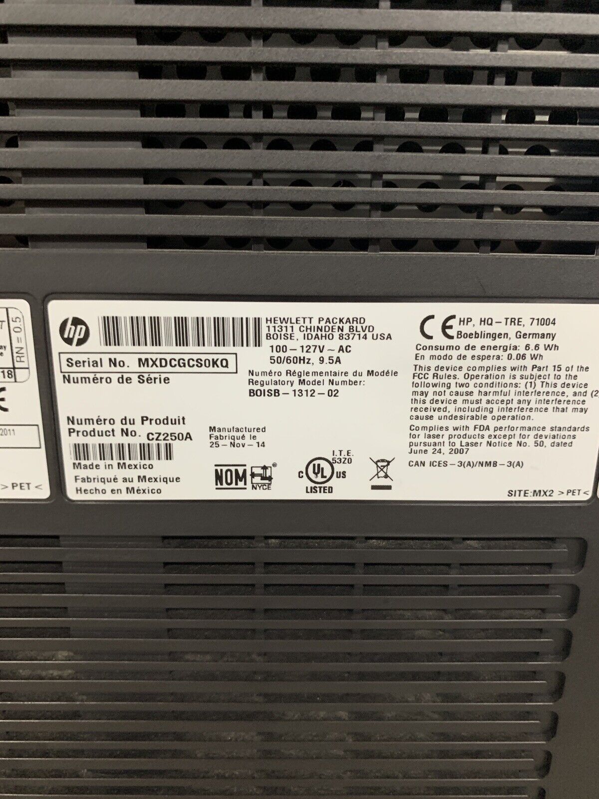 HP LaserJet Enterprise Flow MFP M680 Color Printer CZ250A Tested Bad Clip In Top