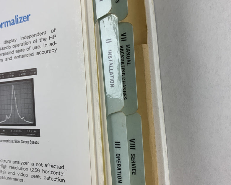 Hewlett Packard 8558B Spectrum Analyzer Operating and Service Manual 08558-90061