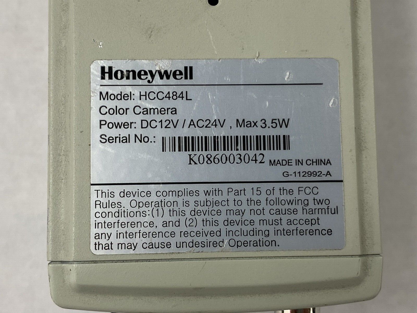 Honeywell HCC484L AC24V 2.8mm F1.4 Lens For Parts or Repair