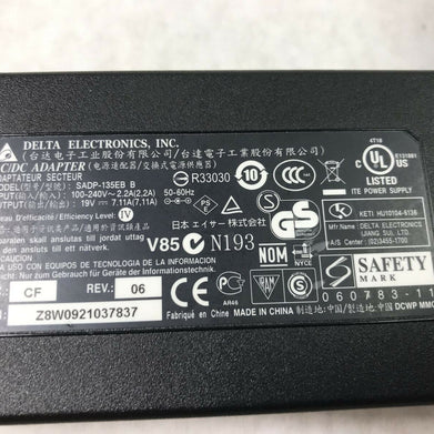 Delta Electronics SADP-135EB Laptop Charger 19V 60Hz 7.11A