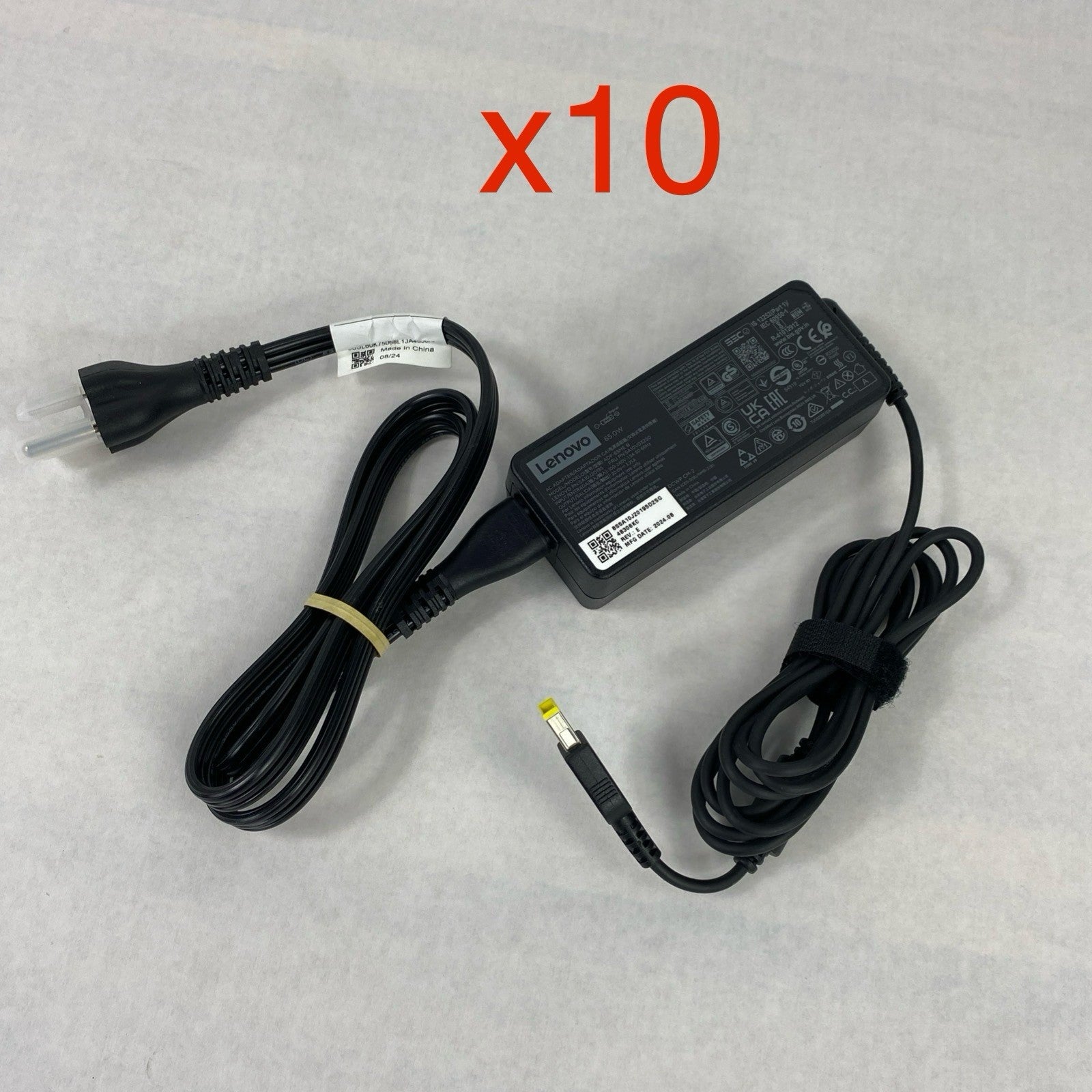 Lenovo ADP-65ME B 65W 20V 3.25A Slim Square Tip Charger AC Adapter (Lot of 10)