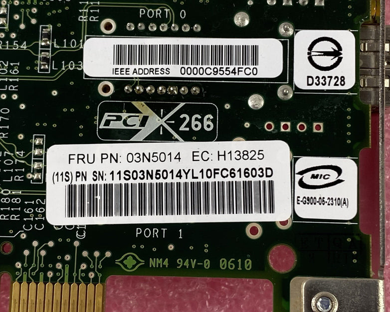 IBM 03N5014 PCI-x 2.0 Single-Port 4Gbps Fibre Channel Network Adapter (Lot of 2)