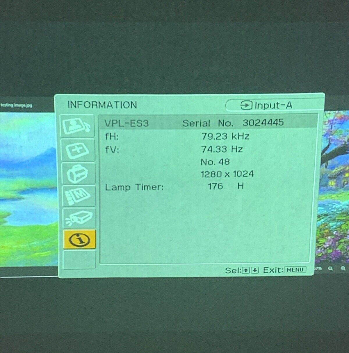 Sony VPL-ES3 LCD Data Projector 50-60Hz Tested 176 Lamp Hours
