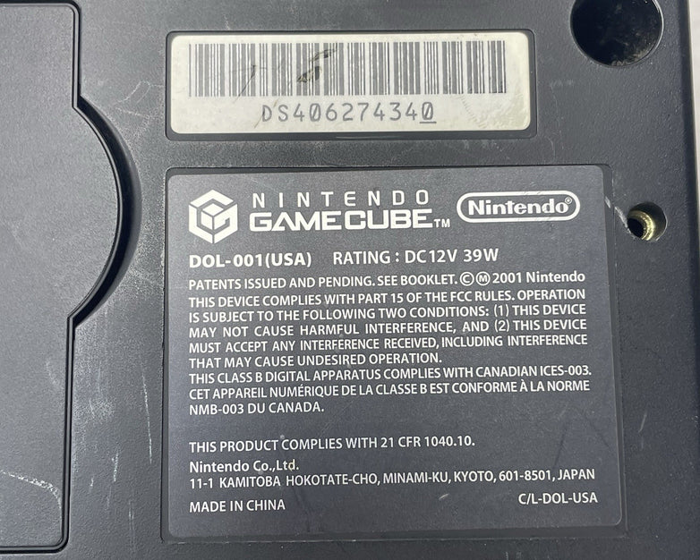 Nintendo GameCube DOL-001 Black Tested For Parts Sticky Open Button