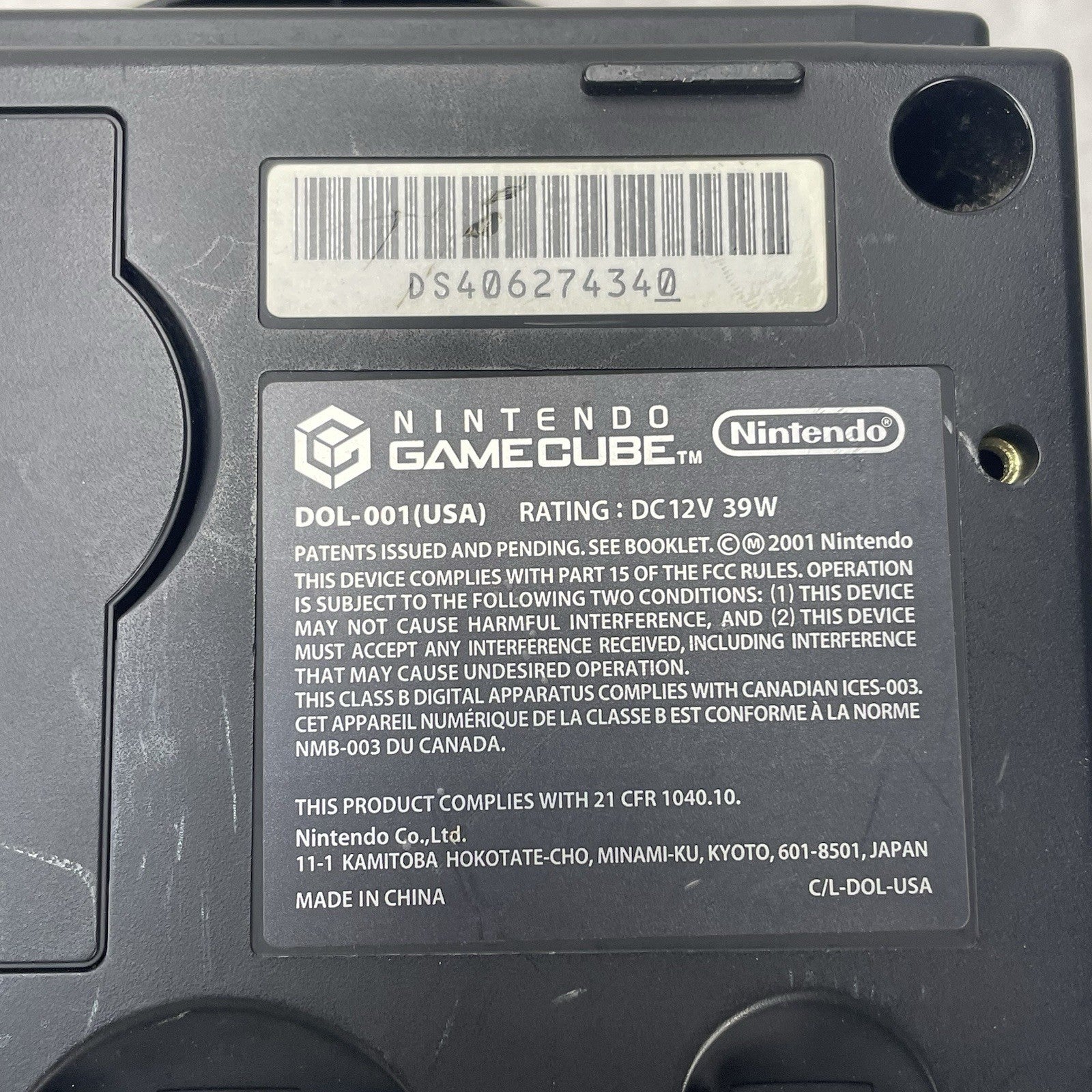 Nintendo GameCube DOL-001 Black Tested For Parts Sticky Open Button9