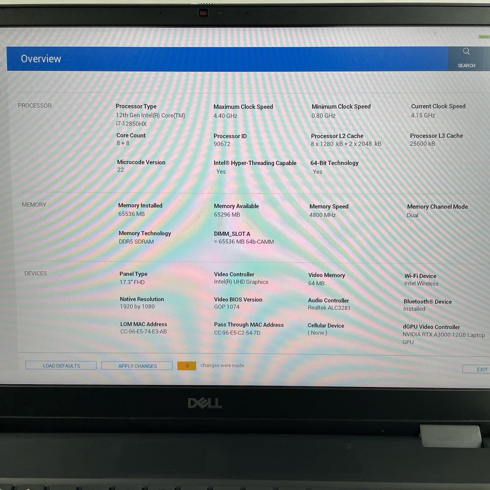 Dell Precision 7770 17.3" i7-12850HX 4.15GHz 64 GB RAM NVIDIA A3000 No SSD/OS/AC2