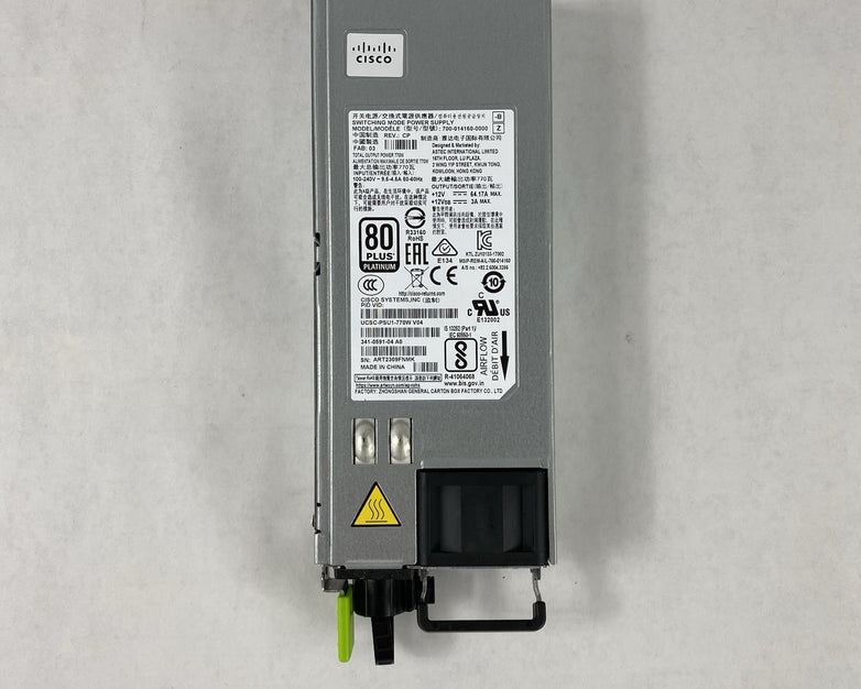 Cisco 700-014160-0000 12V 64.17A 80 Plus Platinum Power Supply (Lot of 4)