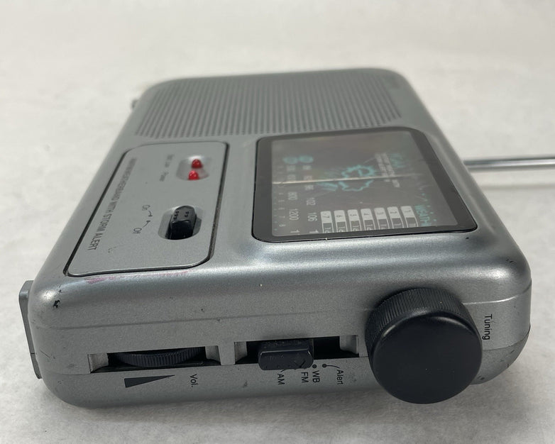 GPX A380S AM/FM Weather Band Radio Storm Alert Battery Indicator Silver