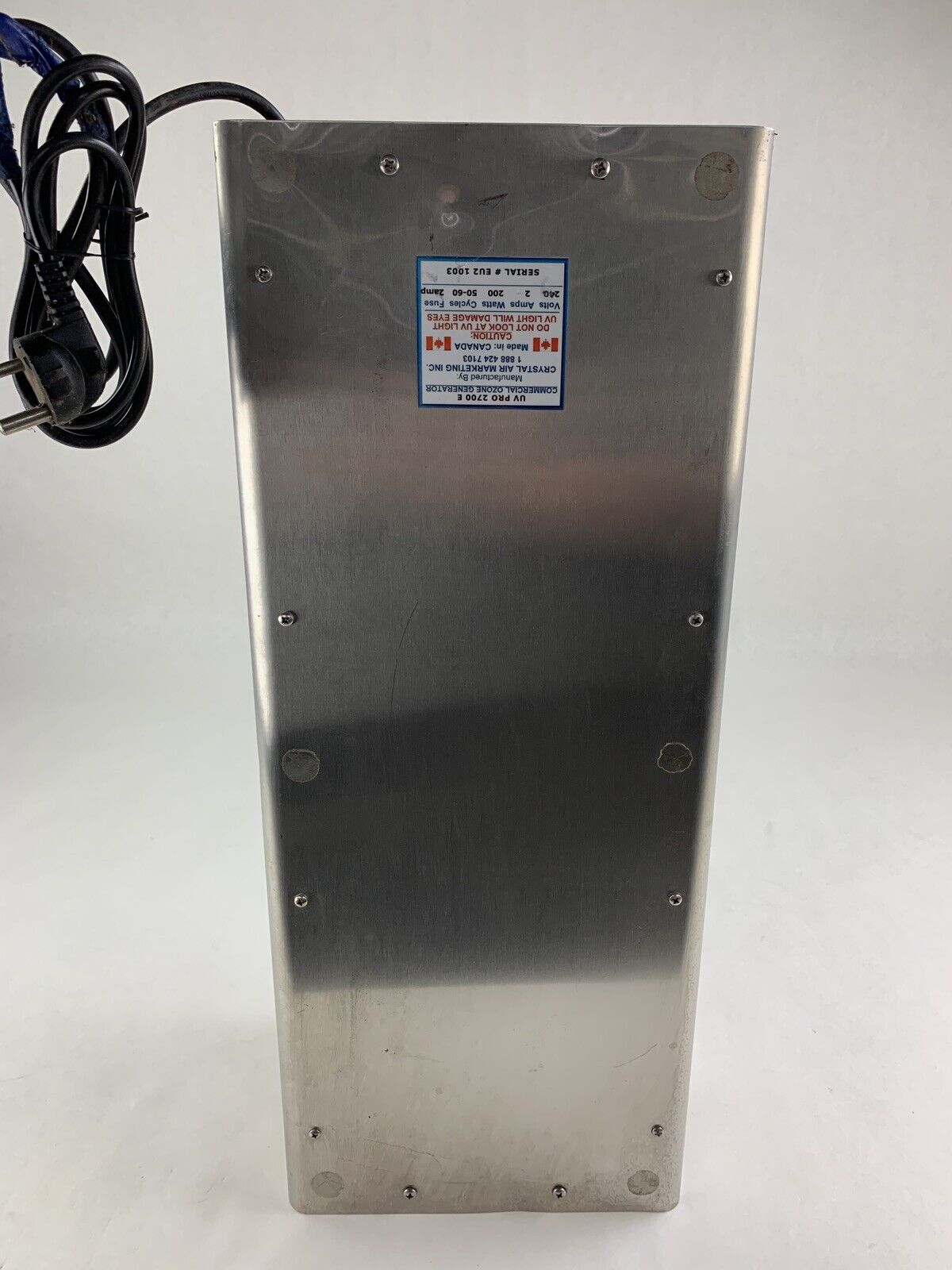 UV Pro 2700 E Industrial Crystal Air Ozone Generator 240V Untested