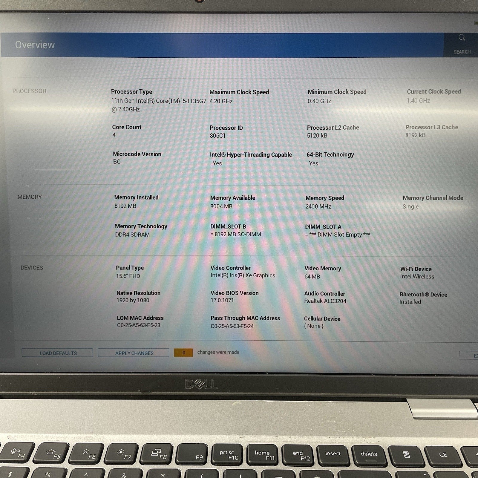 Dell Latitude 5520 15.6" i5-1135G7 2.40 GHz 8 GB RAM No SSD/OS/AC - READ5