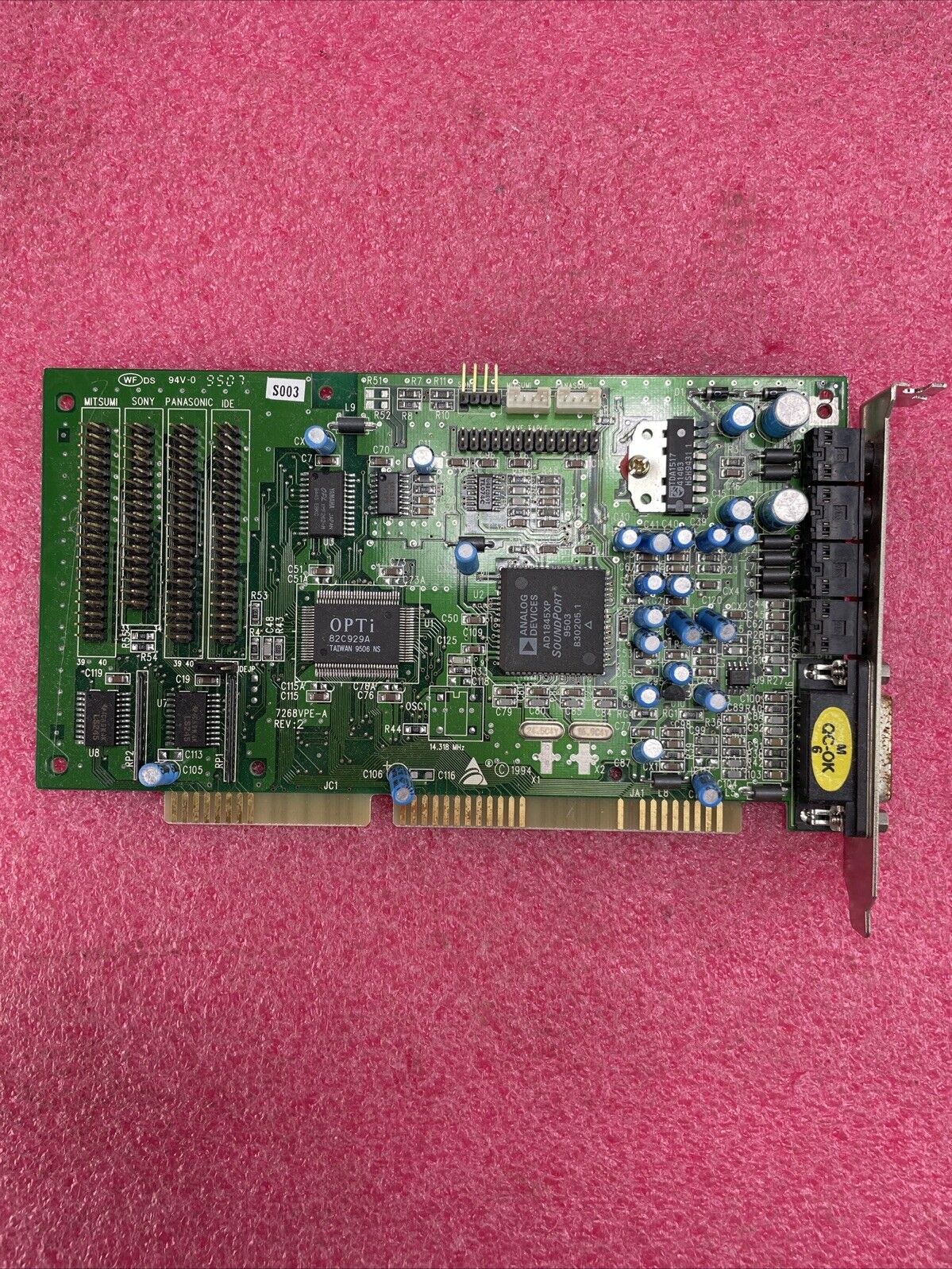 Analog Devices AD1845XP OPTI 7268VPE-A 929-0128 ISA Audio Card