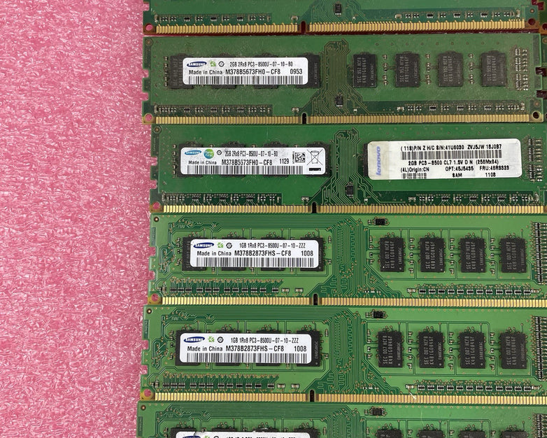 Samsung Assorted DDR2/DDR3 Desktop RAM Lot 22pc 44GB Total Untested