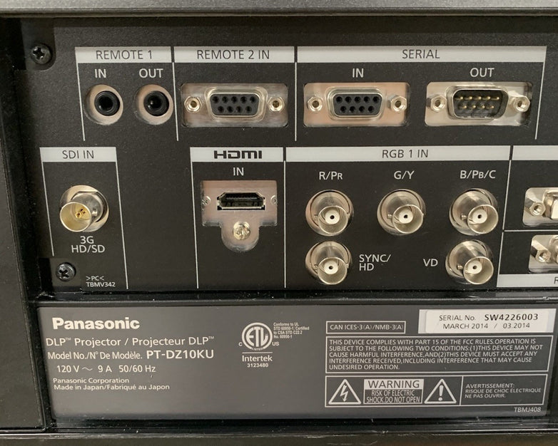Panasonic PT-DZ10KU WUXGA DLP Lamp Projector 172 Lamp Hours - No Lens No Remote