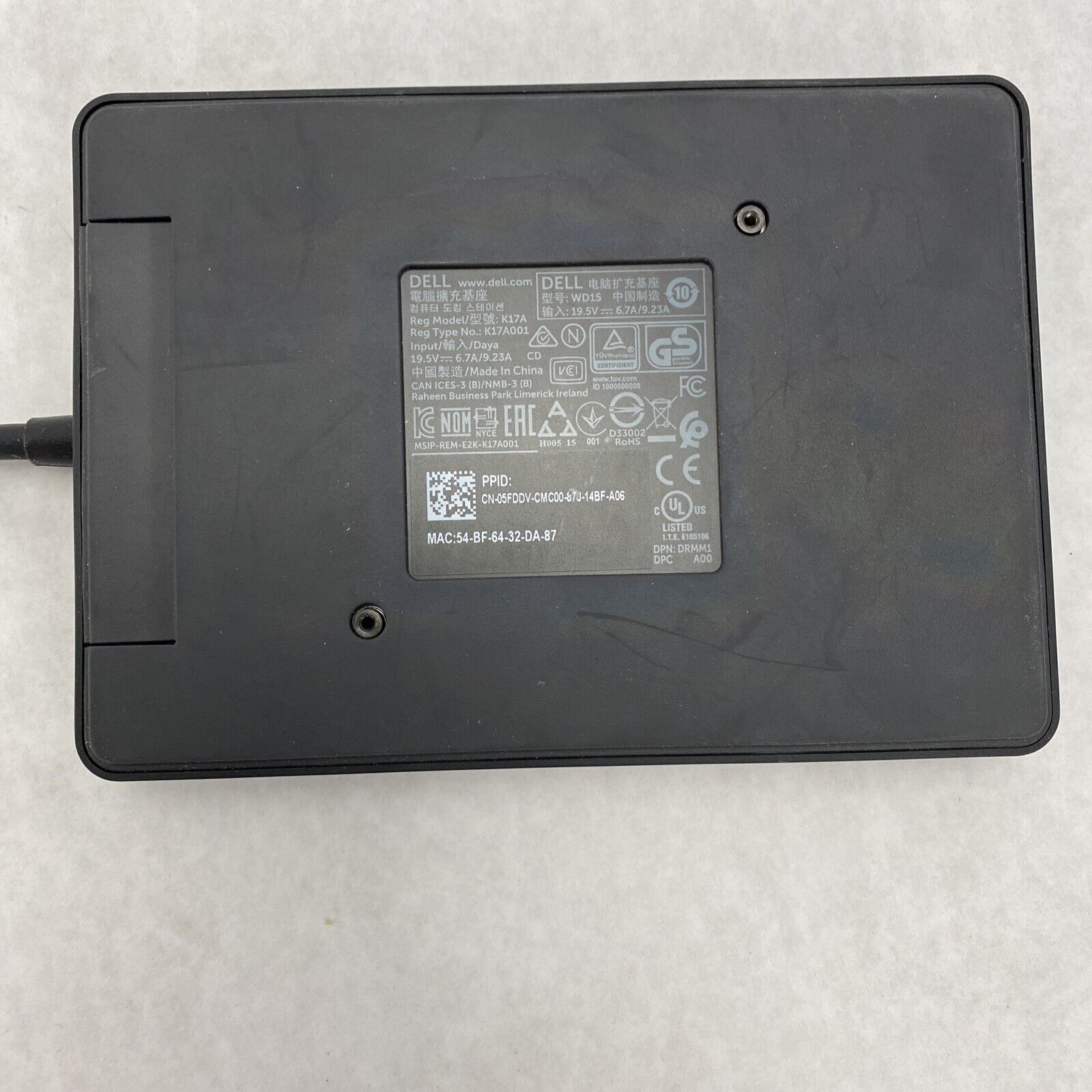 Dell 05FDDV WD15 K17A Laptop USB-C Docking Station 0PM41V (Lot of 2)