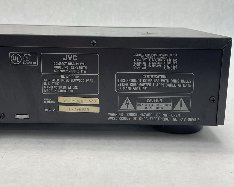 JVC XL-V261TN Compact Single Disc CD Player