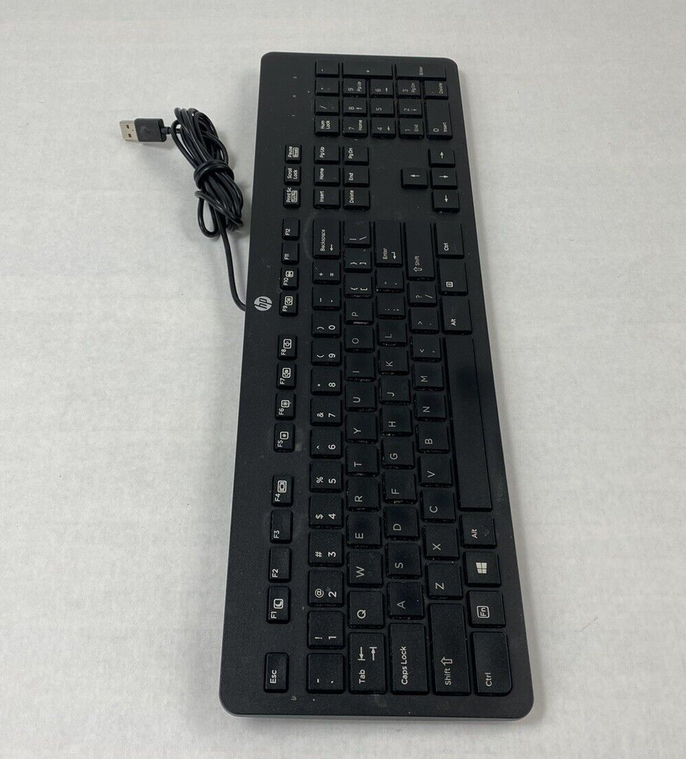 Lot of 2 HP KBAR211 USB Slim Business Wired Keyboard Tested