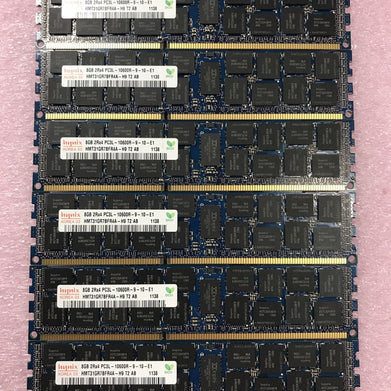 Hynix 48GB 6x8GB 2Rx4 PC3L-10600R-9-10-E1 Ram HMT31GR7BFR4A (Lot of 6)