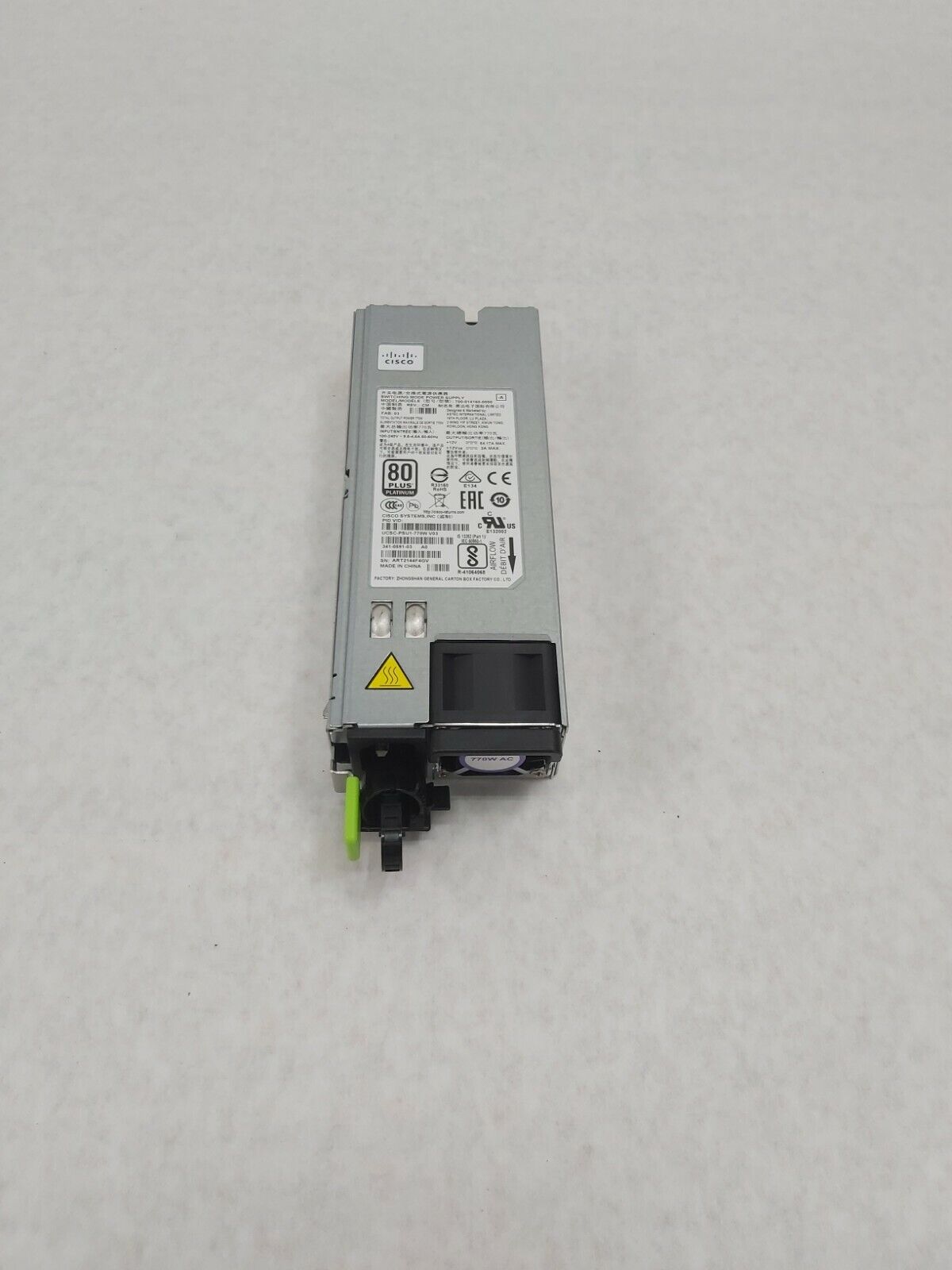 Cisco 770W AC Hot-Plug Power Supply C-Series 700-014160-0000