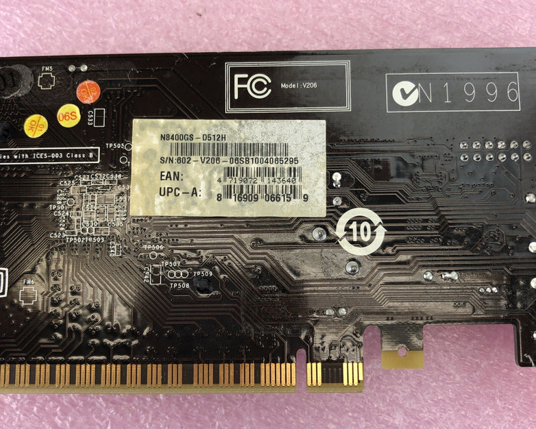MSI NVIDIA GeForce N8400GS -D512H PCI Express Video Graphics Card DVI M V206 GPU
