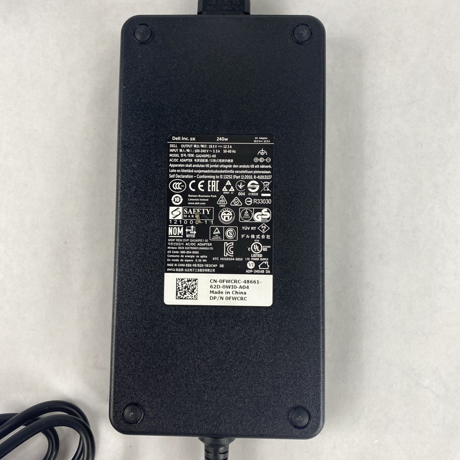 Dell GA240PE1-00 240W AC/DC Adapter Lot of 24