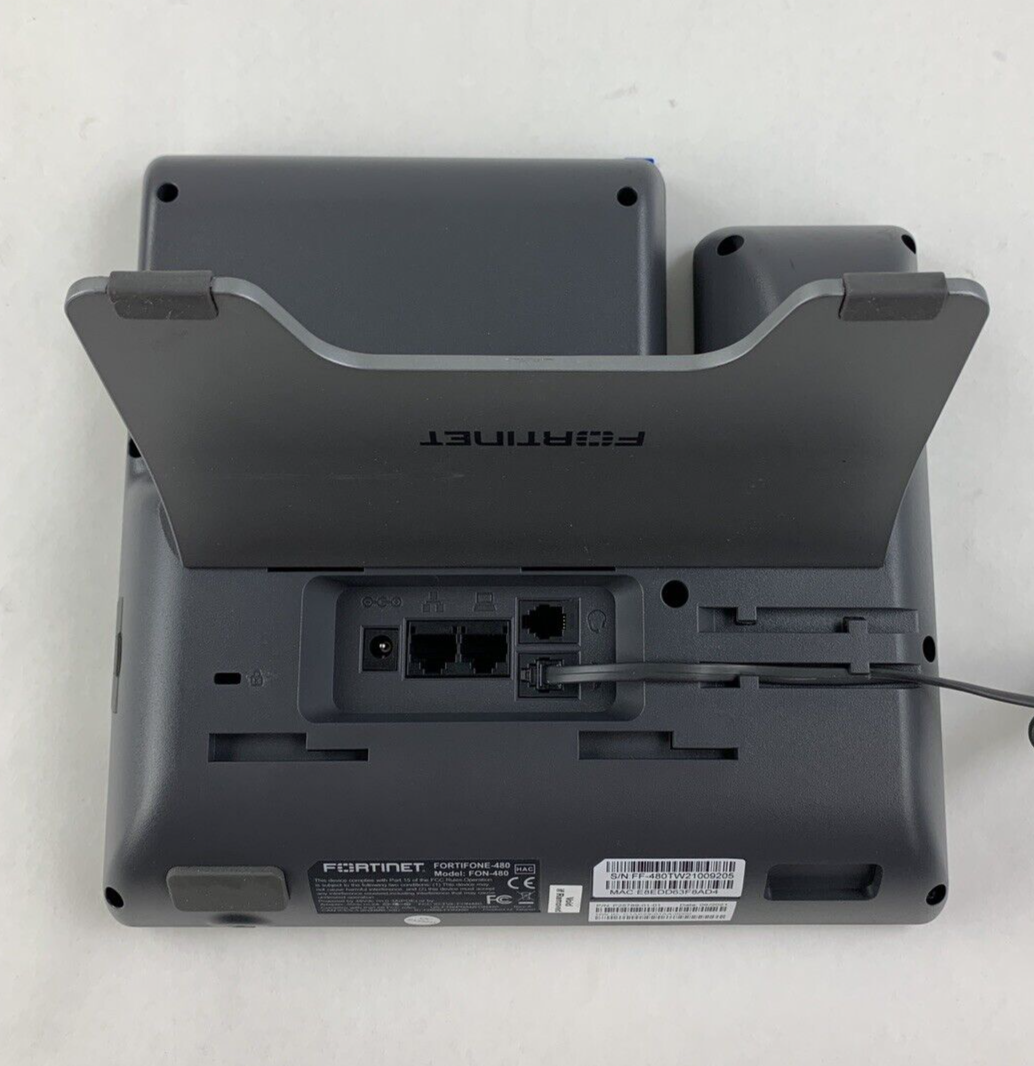 Fortinet FortiFone 480 FON-480 High end IP Phone W/ Handset and Stand Reset