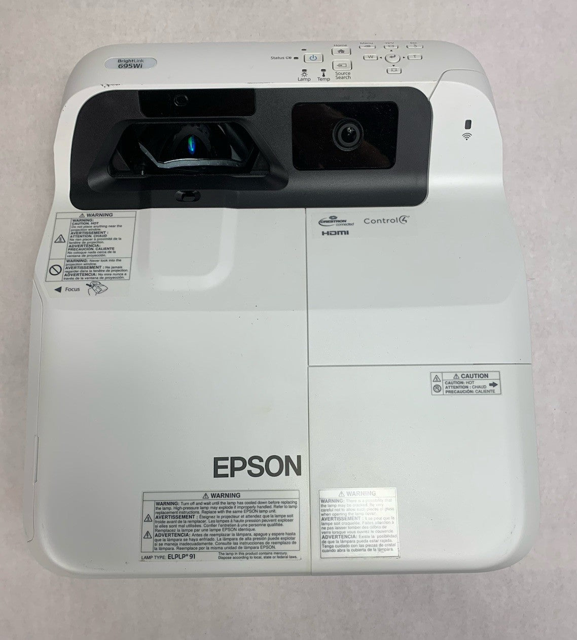Epson PowerLite 695Wi H740A LCD Lamp Projector 371 Lamp Hours - No Remote5