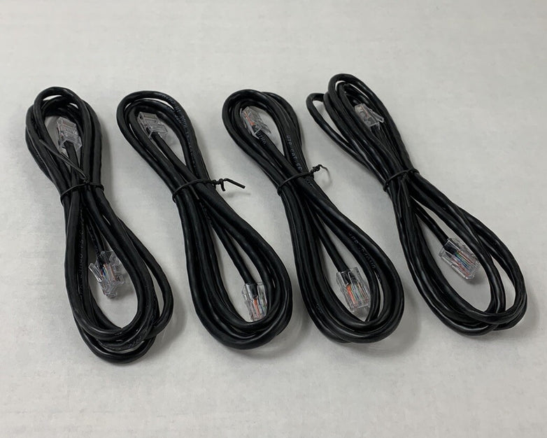 Unbranded RJ-45 Ethernet Cable Black 6 Ft (Lot of 4)