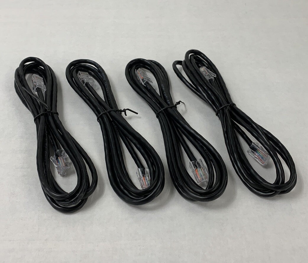 Unbranded RJ-45 Ethernet Cable Black 6 Ft (Lot of 4)