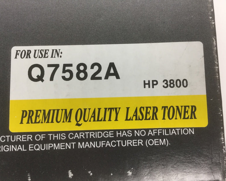 IMAGING CARTRIDGE, Yellow Toner Cartridge Compatible for HP 3800, Q7582A NEW