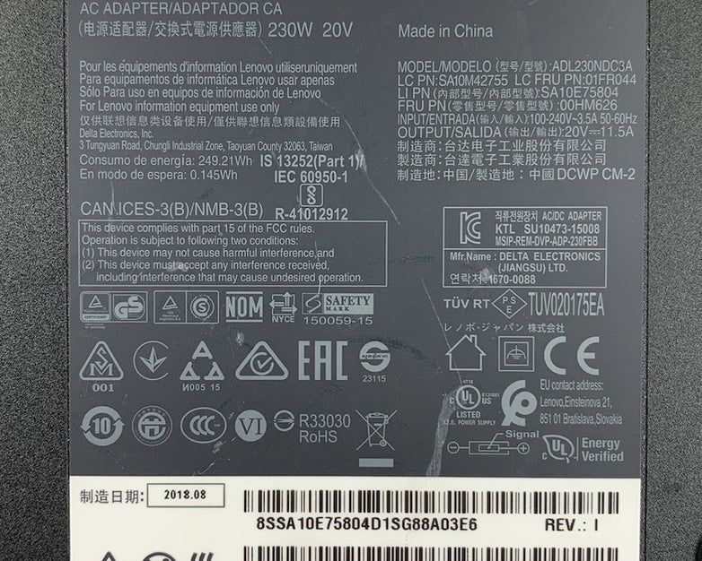 Lenovo ADL230NDC3A 230W AC Adapter Laptop Charger
