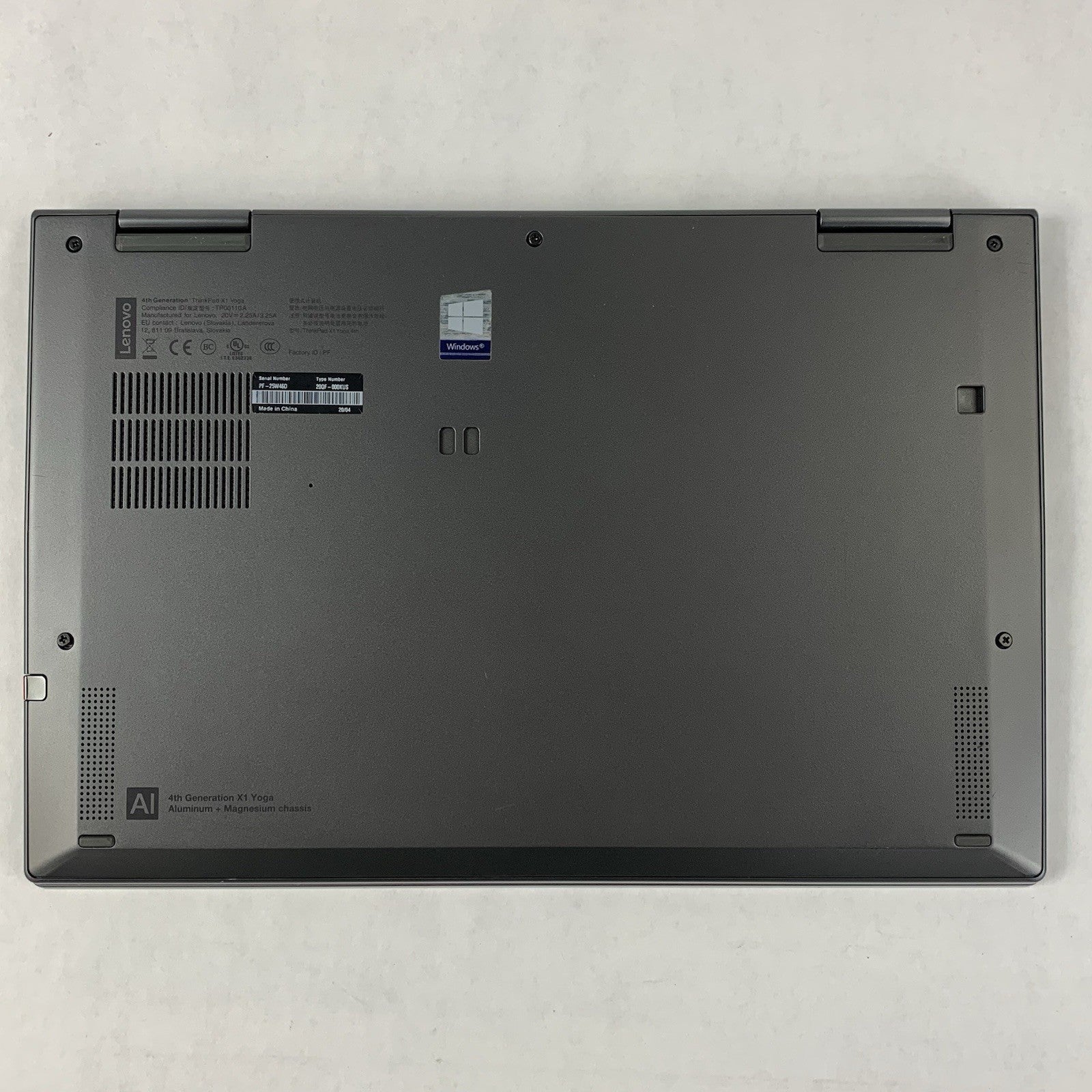 Lenovo ThinkPad X1 Yoga Gen 4 14" Touch i7-8665U 1.90 GHz 16 GB No OS/SSD/AC8