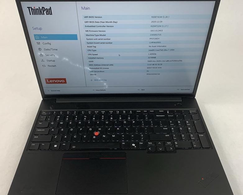 Lenovo ThinkPad P16s Gen3 Ultra 7 155H 1.4 GHz 32 GB RAM Heat Spots No OS/SSD/AC