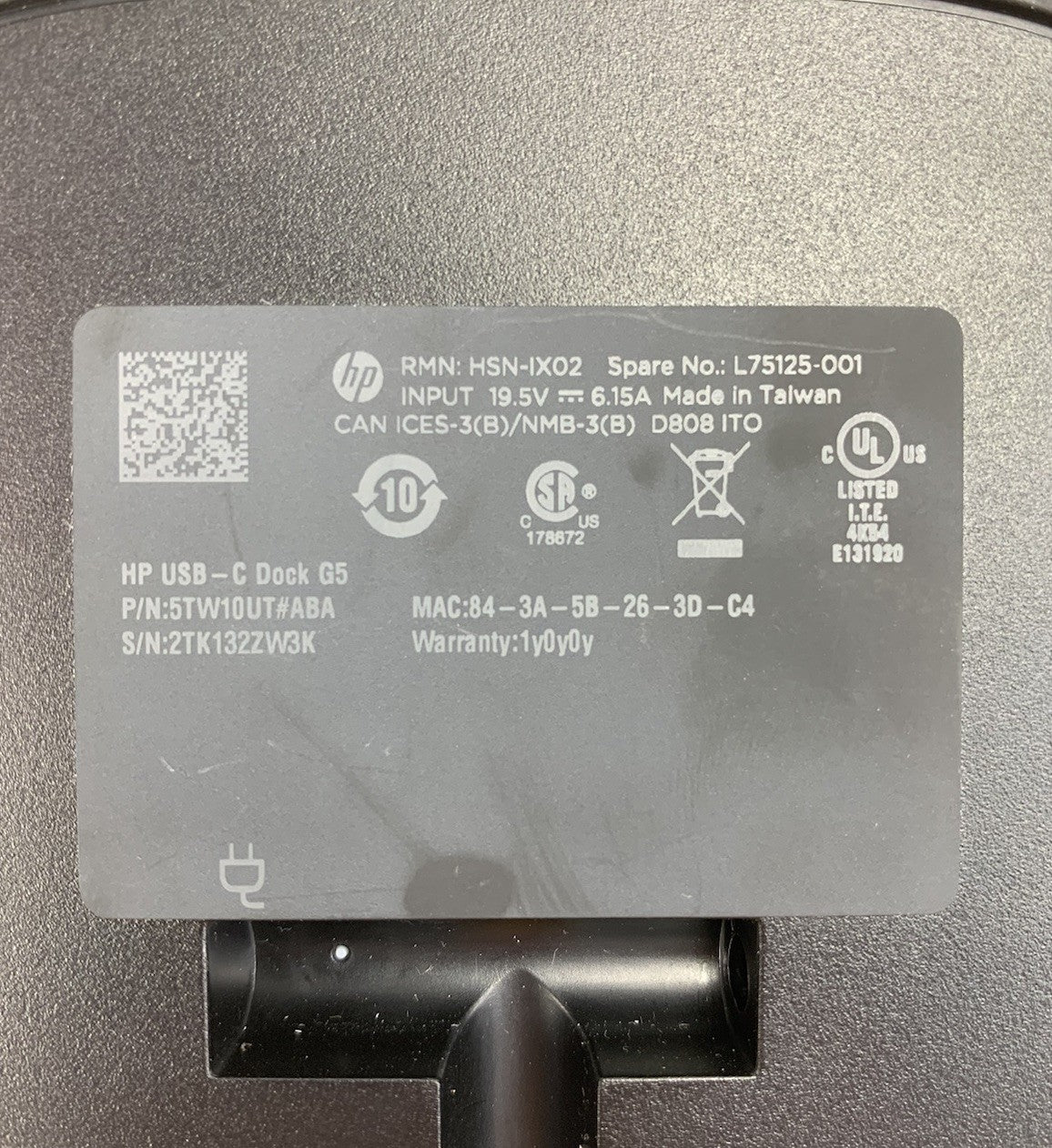 HP HSN-IX02 USB-C Dock G5 Docking Station