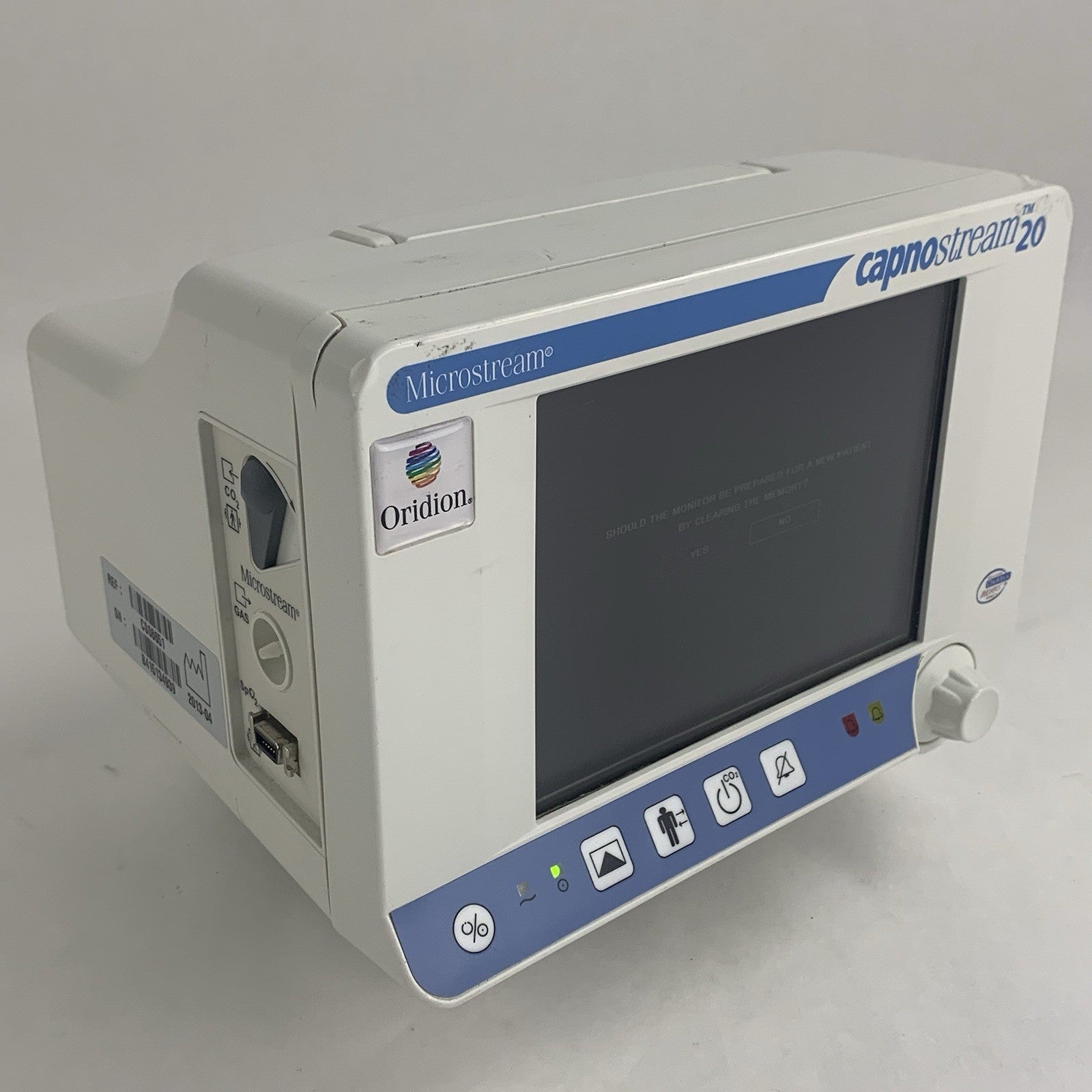 Oridion Microstream Capnostream 20 EtCO2 Co2 Monitor No Battery Powers On0