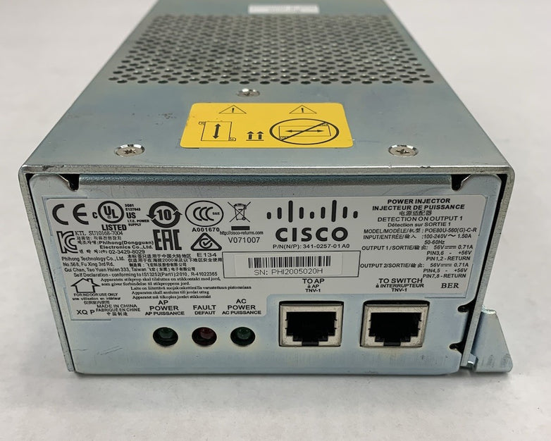 Cisco POE80U-560(G)-C-R Power Injector 341-0257-01