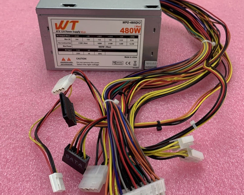 WT WPO-480QV2 480W ATX 12V Computer Power Supply