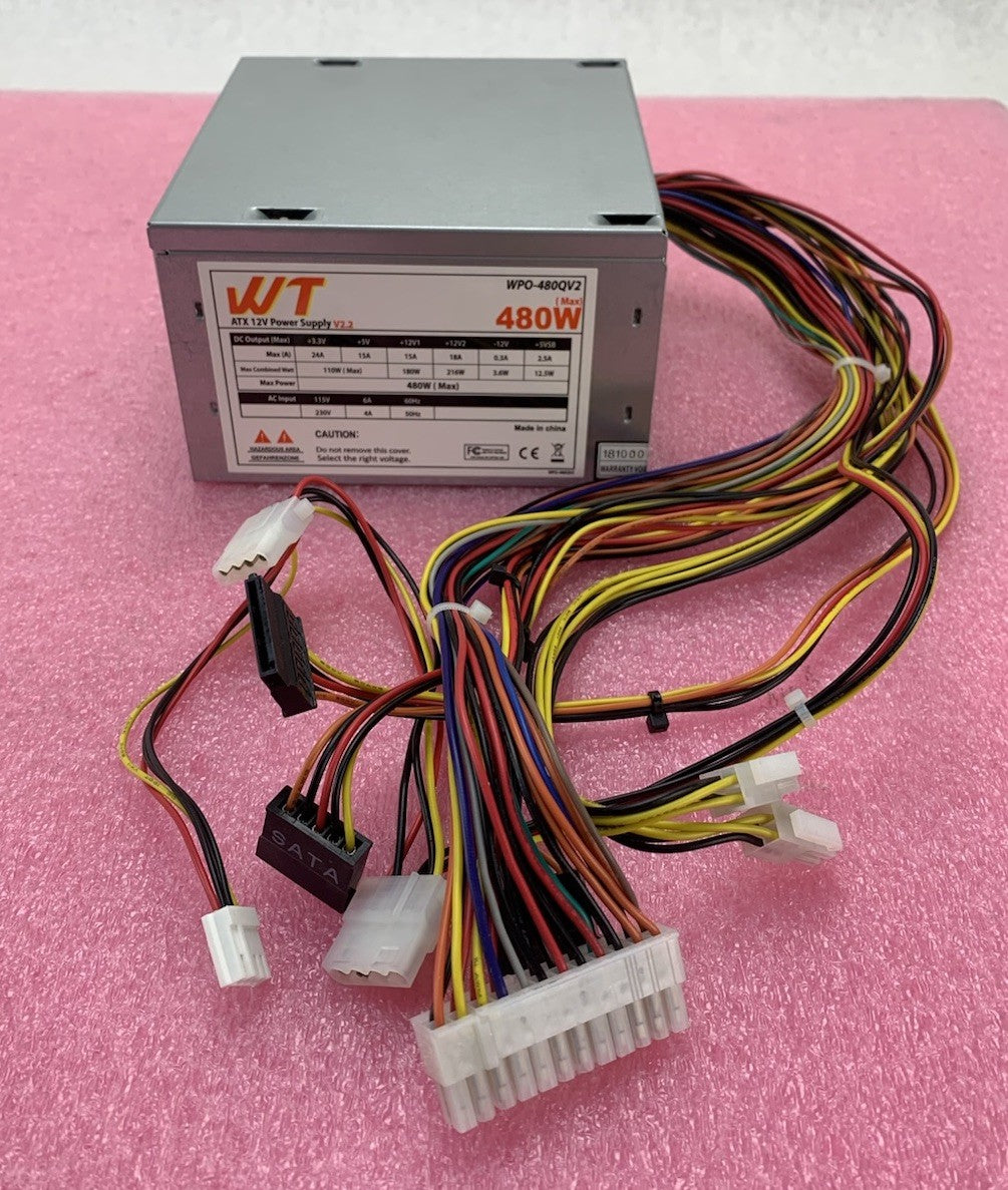 WT WPO-480QV2 480W ATX 12V Computer Power Supply1