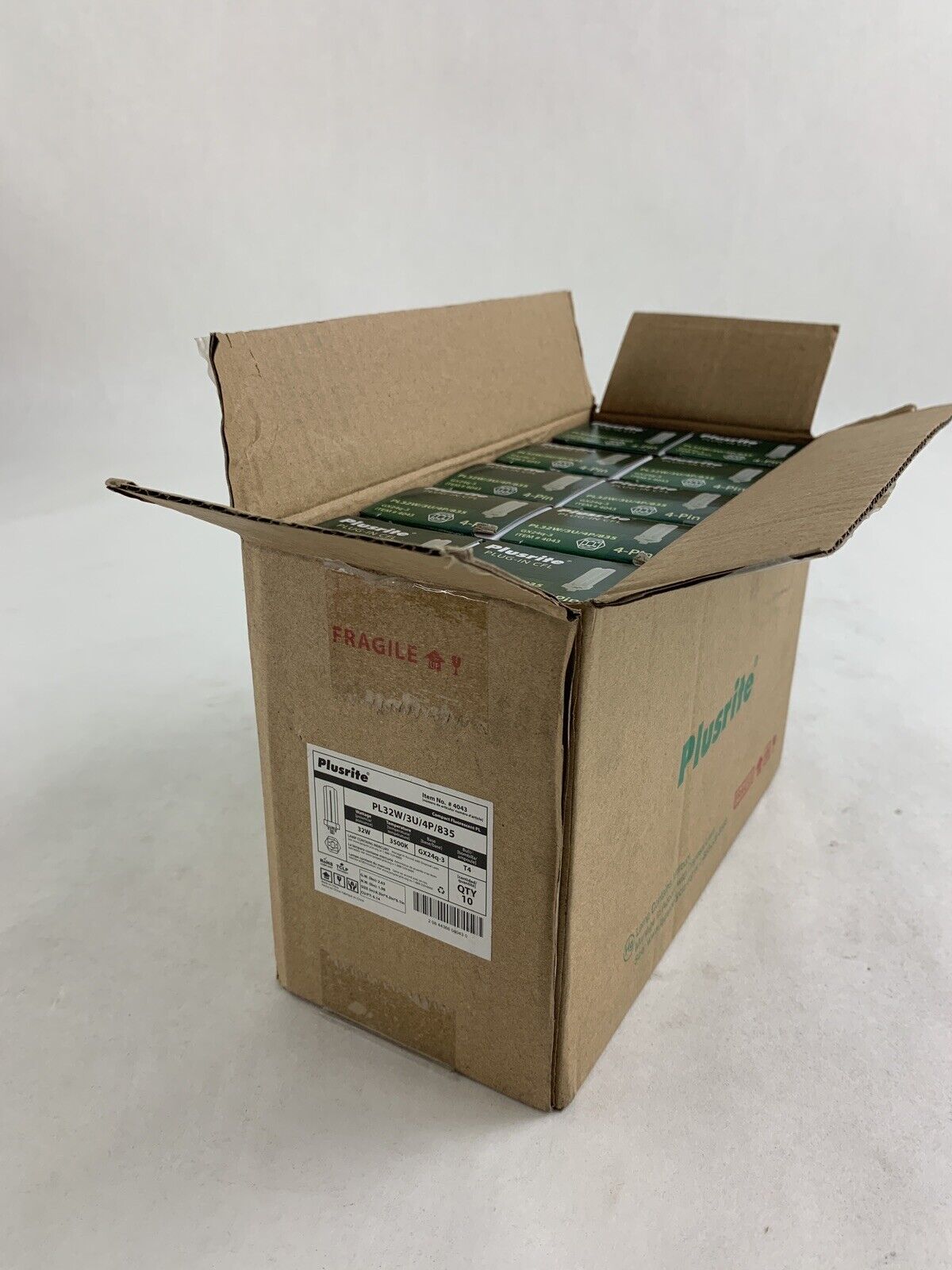 Lot of 10 Box Opened 4-Pin Compact Fluorescent Lamp GX24Q-3 26 Watt 26W 4100K