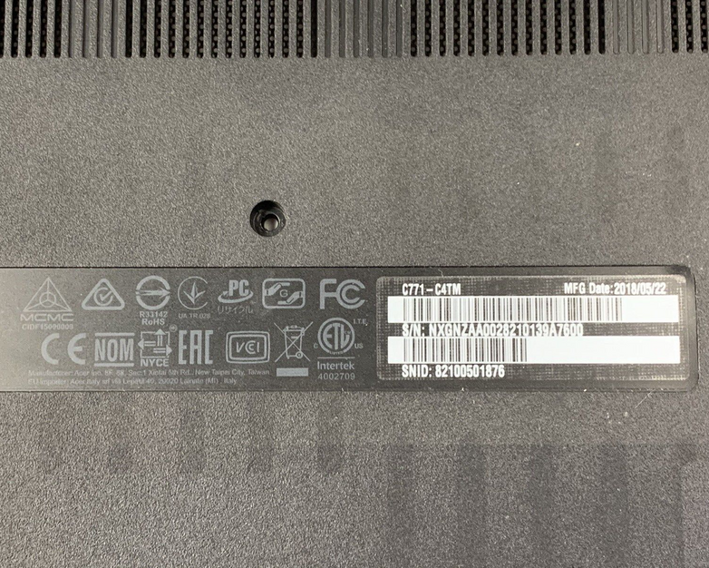 Acer C771 Series N17Q6 Laptop Bottom Cover