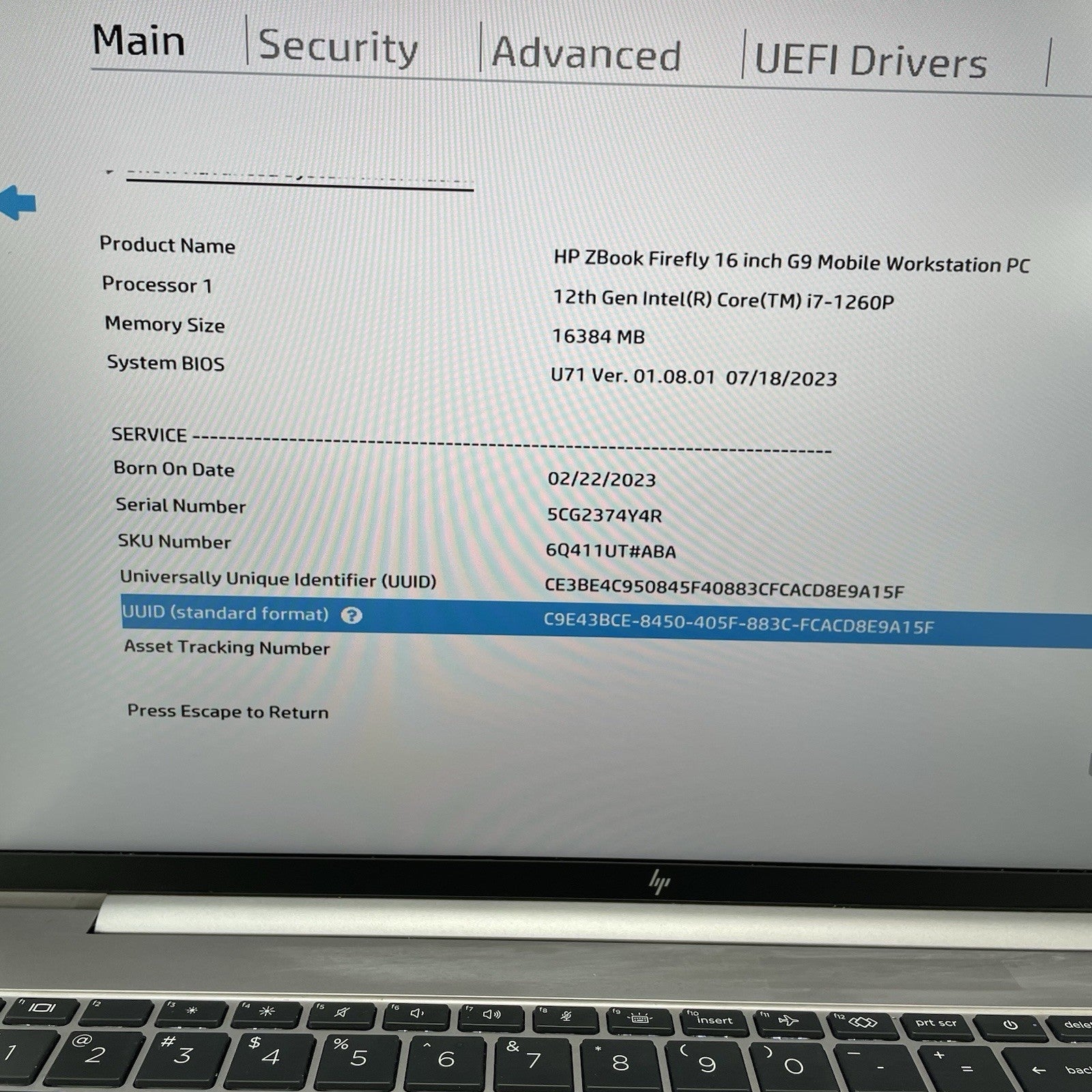 HP ZBook FireFly G9 16" i7-1260P 2.079 GHz 16 GB RAM No SSD/OS/AC - Sticky Keys2